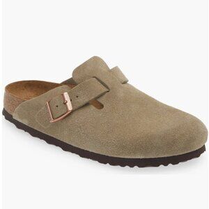 Birkenstock Soft Footbed Suede Clog Taupe